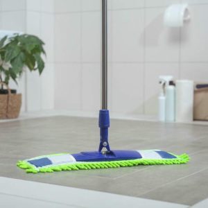 Швабра плоская Ocean, стальной телескопический черенок, микрофибра букли, 50x15x84(132) см, цвет МИКС