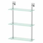 Полка трёхъярусная, ширина 40 см, матовое стекло, хром