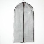 Чехол для одежды с ПВХ окном Доляна «Вилли», 60x120 см, цвет бело-коричневый