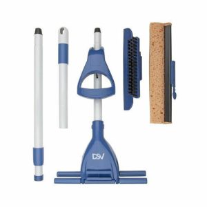 Швабра с отжимом в индивидуальной коробке, сгон и щётка в комплекте