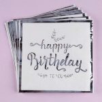 Салфетки бумажные «С днём рождения», 33 x 33 см, в наборе 12 штук, цвет серебро