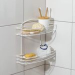 Полка для ванной прямая 2-х ярусная, 35x13x27 см, цвет белый