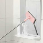 Окномойка с насадкой велюр, стальная ручка, сгон силикон, 19x7x68 см, цвет МИКС