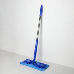 Швабра для мытья пола плоская Доляна «Ocean», насадка из микрофибры 36x14 см, телескопическая стальная ручка 77-117 см