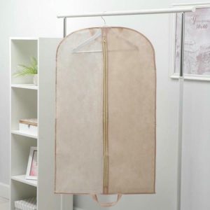 Чехол для одежды, 60x100 см, спанбонд, цвет бежевый