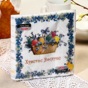 Салфетки бумажные New Line DESIGN «Корзина», 3 слоя, 33*33 см, 20 шт