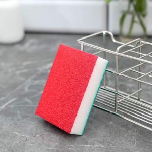 Губка чистящая абразивная, двухсторонняя, 10x7x2,5 см