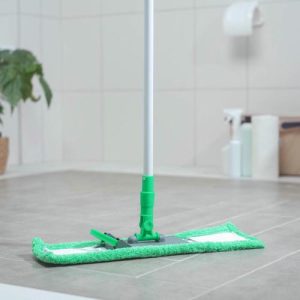 Швабра плоская, железный флаундер, окрашенный телескопический черенок, микрофибра, 44x14x71(116) см