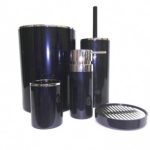 Набор из 5 предметов Lenox, дозатор, мыльница, стакан, ёрш, урна 6 л, цвет тёмно-синий