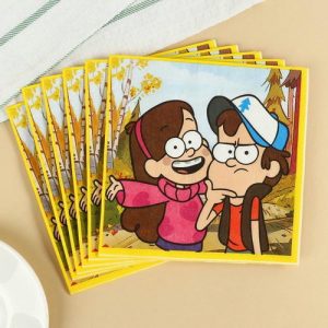 Салфетки бумажные Гравити Фолз, 33х33 см, 20 шт., 3-х слойные