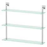 Полка трёхъярусная, ширина 70 см, матовое стекло, хром