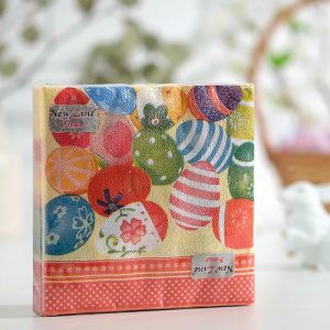 Салфетки бумажные New line «Пасхальные яйца», 2 слоя, 33*33 см, 20 шт