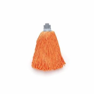 Насадка для швабры с резьбой, верёвочная микрофибра, антибактериальная пропитка, цвет оранжевый 76