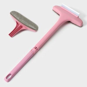 Окномойка с пластиковой ручкой и сгоном, 20,3x54 см, цвет МИКС