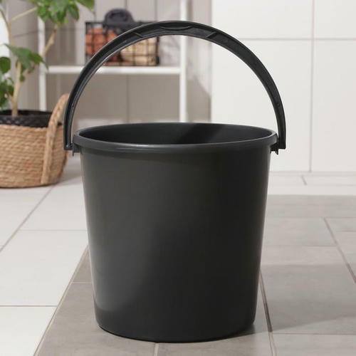 Ведро хозяйственное с мерной шкалой, 12 л, цвет чёрный — изображение 2