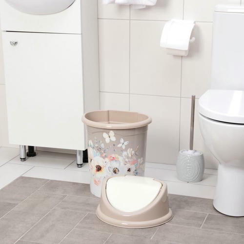 Ведро для мусора с подвижной крышкой Виолет «Акварель», 14 л — изображение 2