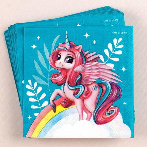 Салфетки «Сказочная единорожка», 25 x 25 см, в наборе 20 шт — изображение 2