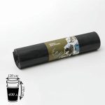 Мешки для мусора Ecoclean, 400 л, 45 мкм, 120x150 см, ПВД, 10шт, цвет чёрный