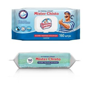 Влажные салфетки «ПРОСТО ЧИСТО», хозяйственные, 160шт