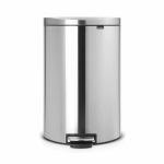 Мусорное ведро Brabantia FlatBack, с педалью, цвет стальной матовый, 40 л