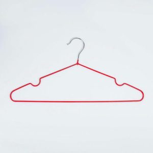 Вешалка-плечики для одежды Доляна, размер 40-44, антискользящее покрытие, цвет красный