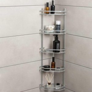 Полка угловая 5-ти ярусная Modern, 20x28x87 см, цвет хром