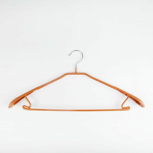 Вешалка-плечики для одежды Доляна, размер 46-48, антискользящее покрытие, широкие плечики, цвет бронзовый