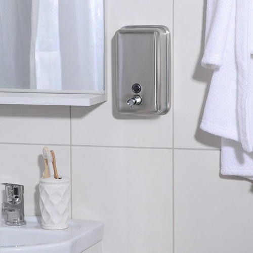 Диспенсер для антисептика/жидкого мыла EFOR «Практик», 1000 мл, нержавеющая сталь — изображение 2