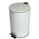 Мусорное ведро с педалью ORION 12 л, цвет белый матовый