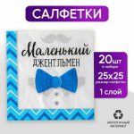 Cалфетки «Маленький джентльмен», 25х25 см, набор 20 шт