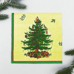 Салфетки бумажные «Ёлочка с подарками», набор 20 шт