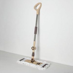 Швабра для мытья пола плоская Доляна, насадка из микрофибры 44x12 см, телескопическая стальная ручка 76-115 см, цвет бежевый