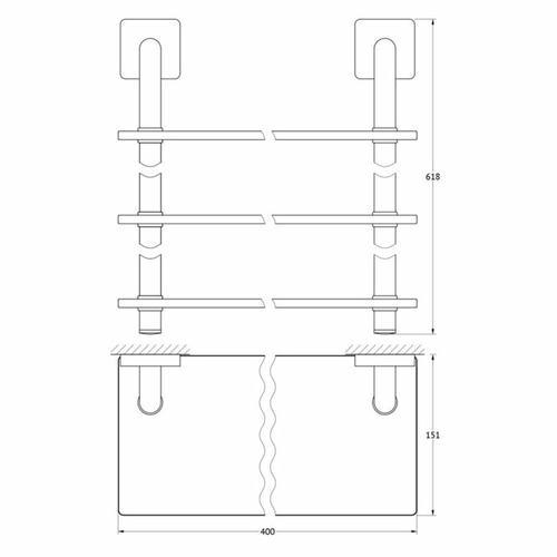 Полка трёхъярусная, ширина 40 см, матовое стекло, хром — изображение 2