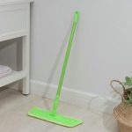 Швабра для мытья пола плоская Доляна, насадка на липучке из микрофибры 40x14 см, 40 гр, телескопическая ручка 80-120 см