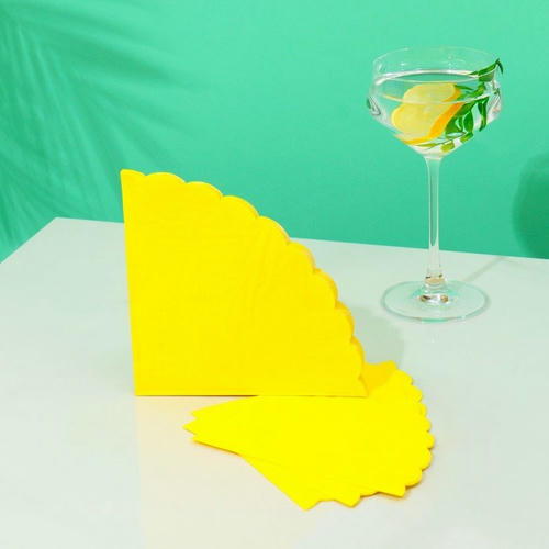 Салфетка круглая 32 см 12шт/уп желтый — изображение 2