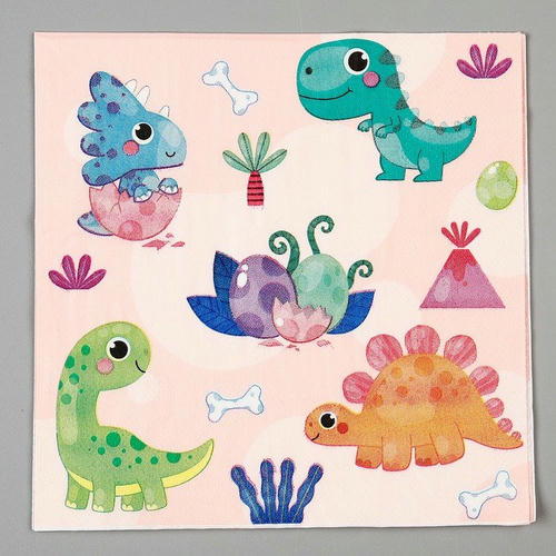 Салфетки бумажные «Динозаврики», в наборе 20 шт — изображение 2