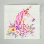 Салфетки бумажные «Прекрасный единорог», набор 20 шт., 33х33 см