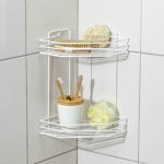 Полка для ванной угловая 2-х ярусная, 20,5x20,5x31,5 см, цвет белый