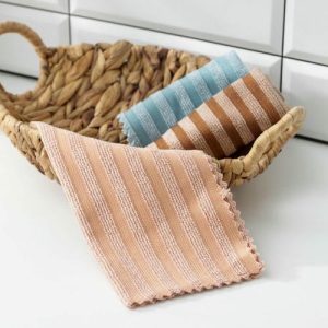 Салфетка для сильных загрязнений Доляна «Полоски», 25x25 см, микрофибра, цвет МИКС