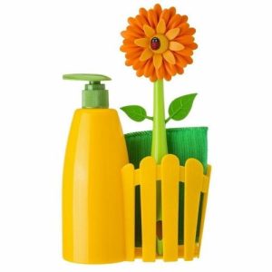 Дозатор, щётка для посуды, губка на подставке Flower Power