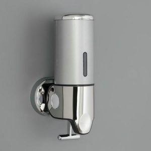 Диспенсер для антисептика/жидкого мыла механический, 400 мл, металл, цвет серый