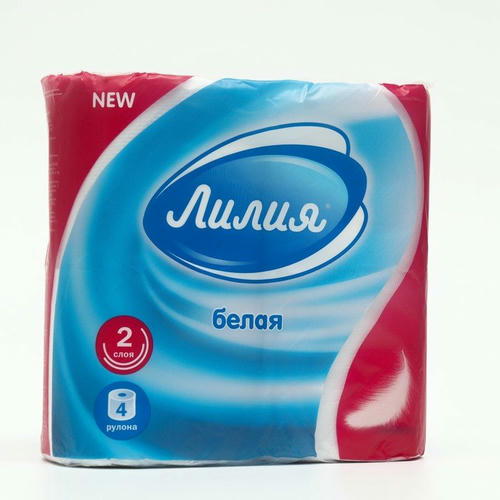 Туалетная бумага «Лилия», 2 слоя, 4 рулона, белый цвет — изображение 2