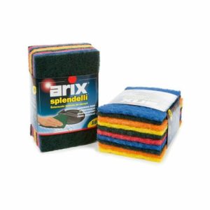 Губка абразивная для посуды цветная, 10 х 15 см, 10 шт