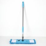 Швабра для мытья пола плоская Доляна, телескопическая стальная ручка 71-119 см, насадка из микрофибры 42x12 см цвет МИКС