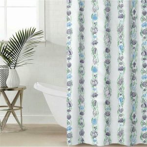 Штора для ванной «Ракушки», 180x180 см, полиэтилен, цвет белый