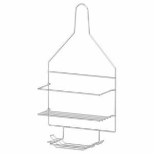 Полочка-решётка с крючками и мыльницей, цвет белый