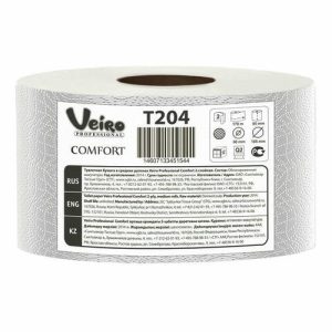 Туалетная бумага для диспенсеров Veiro Professional Comfort T204 в средних рулонах, 2 слоя, 170 метров (1360 листов)