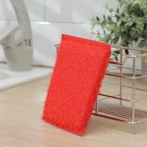 Губка для мытья посуды «Ворс», с пластиковым скрабером