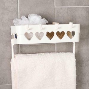 Держатель для ванных принадлежностей на липучке «Сердца», 26x10,5x6,7 см, цвет МИКС