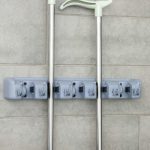 Держатель для швабр и метел с крючками Доляна, крепление саморезы, 41x8 см, 5 секций